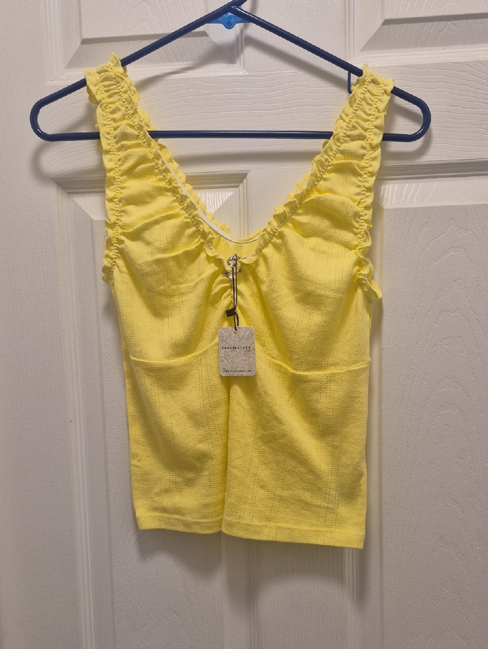 Free People Yellow Ruffle-Edge Tank - Picture 1 of 12